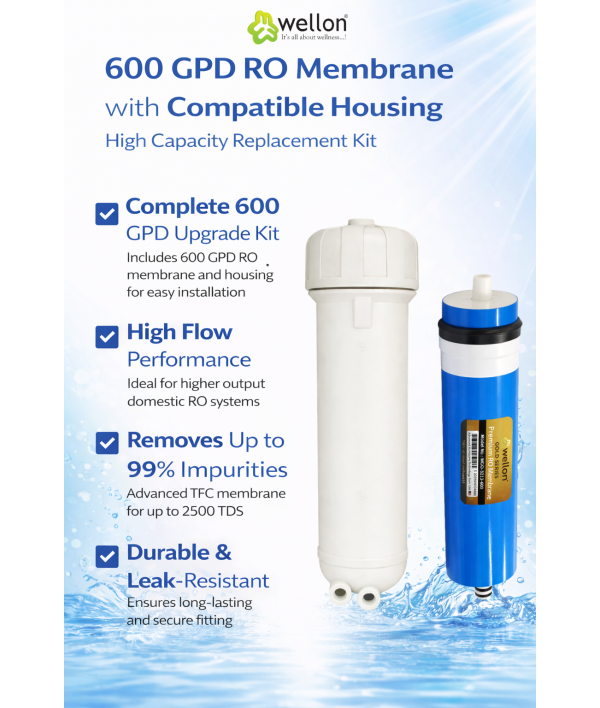Wellon Gold 100 GPD RO Membrane (Orange) | Premium Domestic RO Filter | Works Up To 2500 TDS | High Rejection Performance